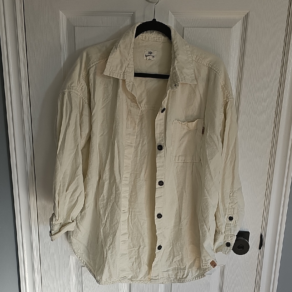 tentree Cream Button-Down Shirt